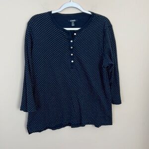 CHAPS L Dark Blue Top